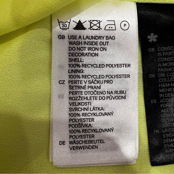 H&M Conscious Collection Beaded Yellow-Green Chiffon Maxi Dress Women’s Sz 8 NWT - Picture 10 of 13